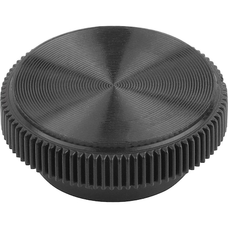 Knurled Knob With Hexagon Socket For=M06, D1=26 H=8, Thermoplastic Black